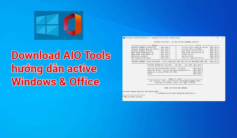 Kích hoạt Windows & Office bằng Tool Active