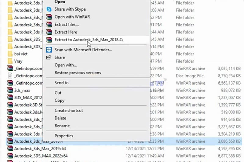 Giải nén phần mềm 3ds max 2018