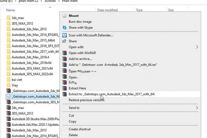 Bắt đầu giải nén phần mềm 3ds max 2017